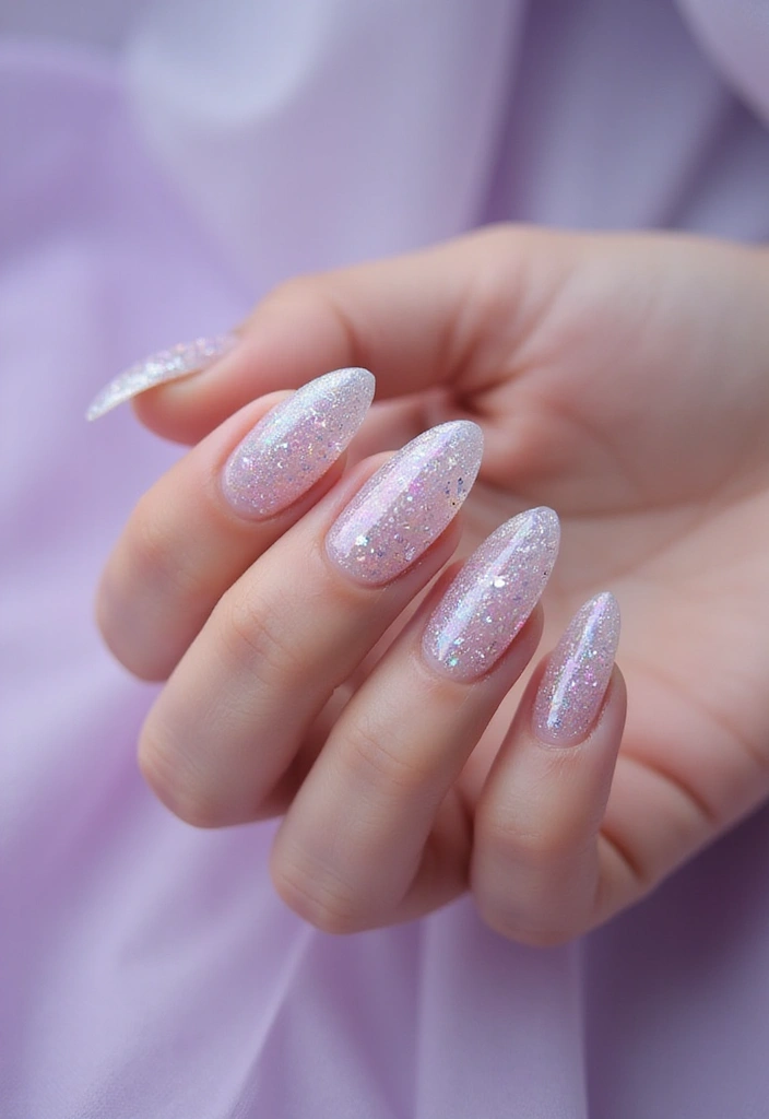 29 Almond Aura Nail Ideas to Try This Season - 11. Crystal-Infused Aura