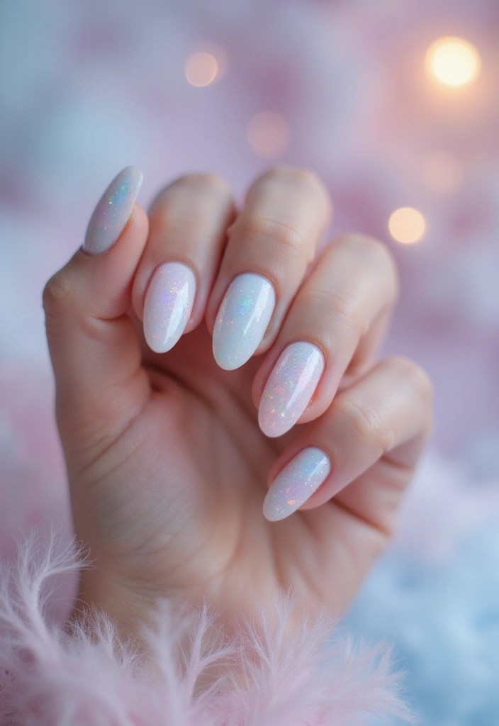 29 Almond Aura Nail Ideas to Try This Season - 14. Opal Aura Effect
