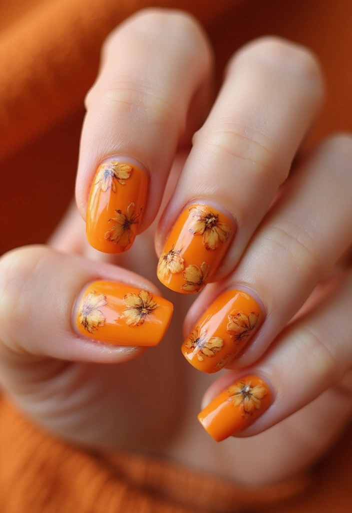 29 Cozy Fall Pumpkin Nail Ideas to Try This October - 17. Pumpkin Seeds Accent