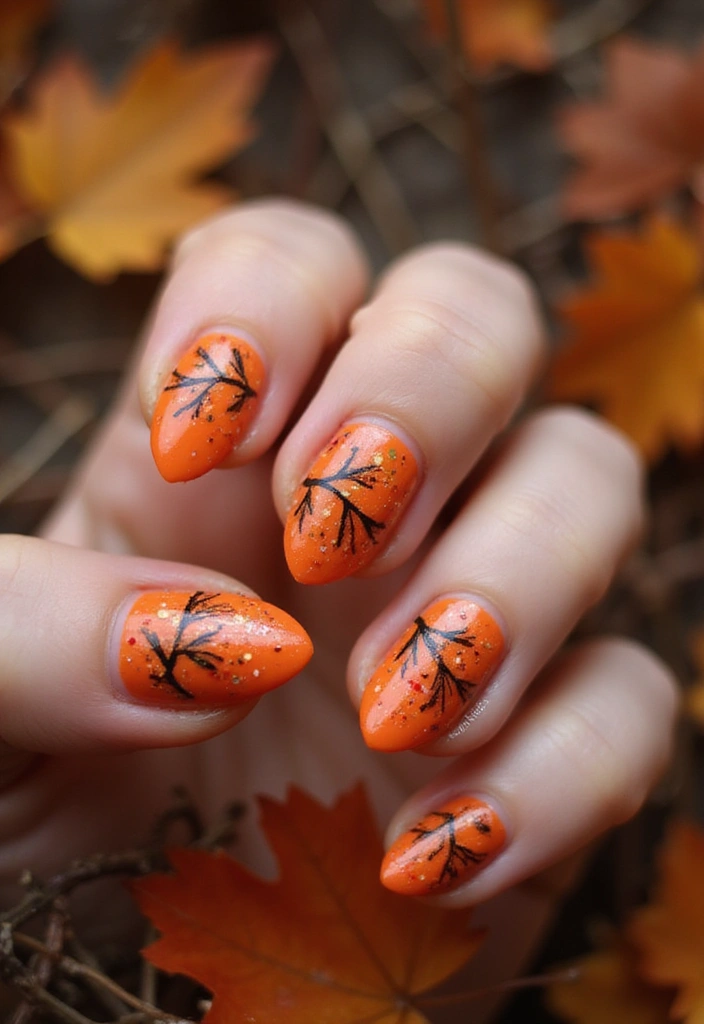 29 Cozy Fall Pumpkin Nail Ideas to Try This October - 19. Pumpkin Harvest Pattern