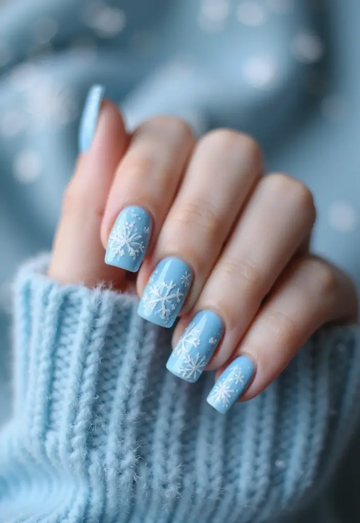 29 Festive Holiday Jewels: Nail Art for Every Party - 12. Snowflake Nail Art
