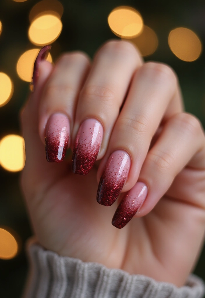 29 Festive Holiday Jewels: Nail Art for Every Party - 15. Dazzling Ombre