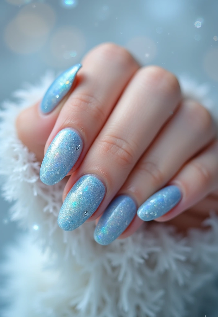 29 Festive Holiday Jewels: Nail Art for Every Party - 16. Shimmering Frosted Tips