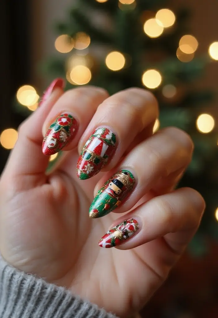 29 Festive Holiday Jewels: Nail Art for Every Party - 17. Nutcracker Inspired