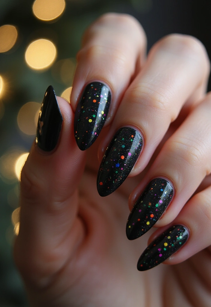 29 Festive Holiday Jewels: Nail Art for Every Party - 20. Twinkling Fairy Lights