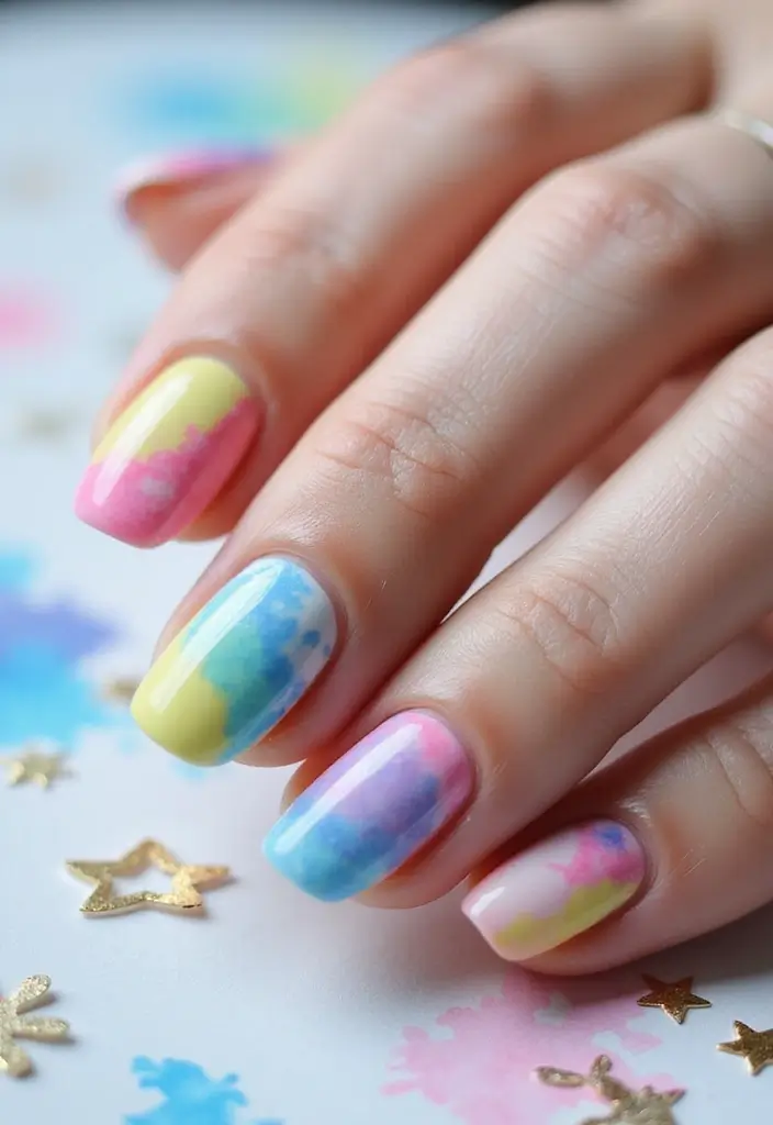 29 Festive Holiday Jewels: Nail Art for Every Party - 29. Festive Watercolor