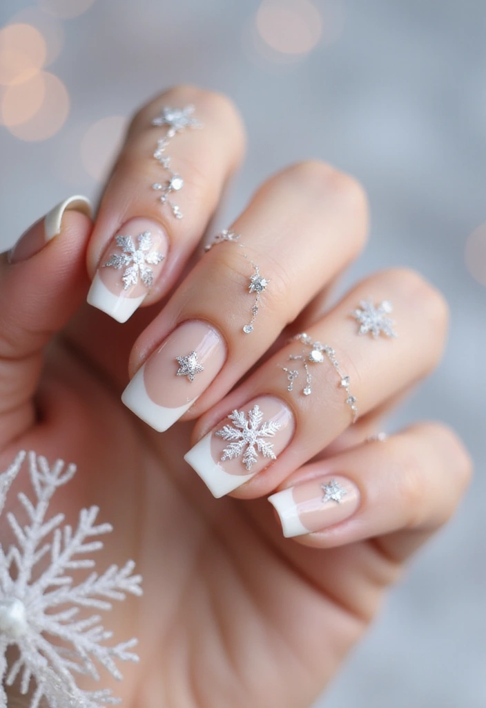 29 Festive Holiday Jewels: Nail Art for Every Party - 3. Snowy White Tips