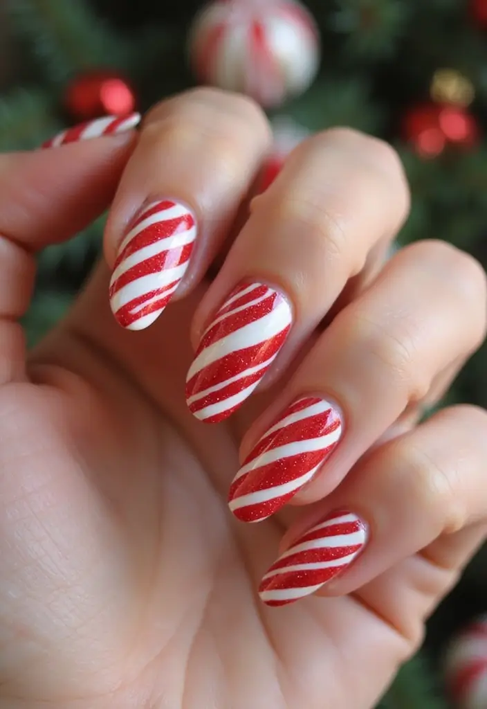 29 Festive Holiday Jewels: Nail Art for Every Party - 8. Classic Candy Cane