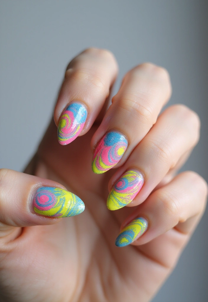 29 Pointed Cat-Eye Manicures for Bold Style - 12. Artistic Swirls
