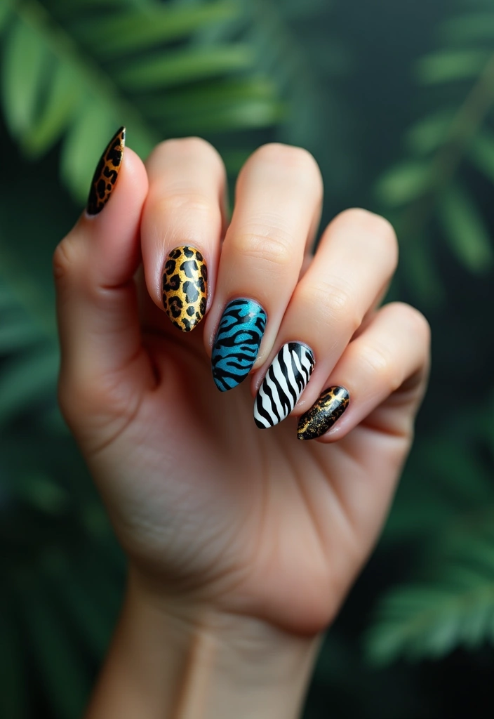 29 Pointed Cat-Eye Manicures for Bold Style - 15. Animal Prints