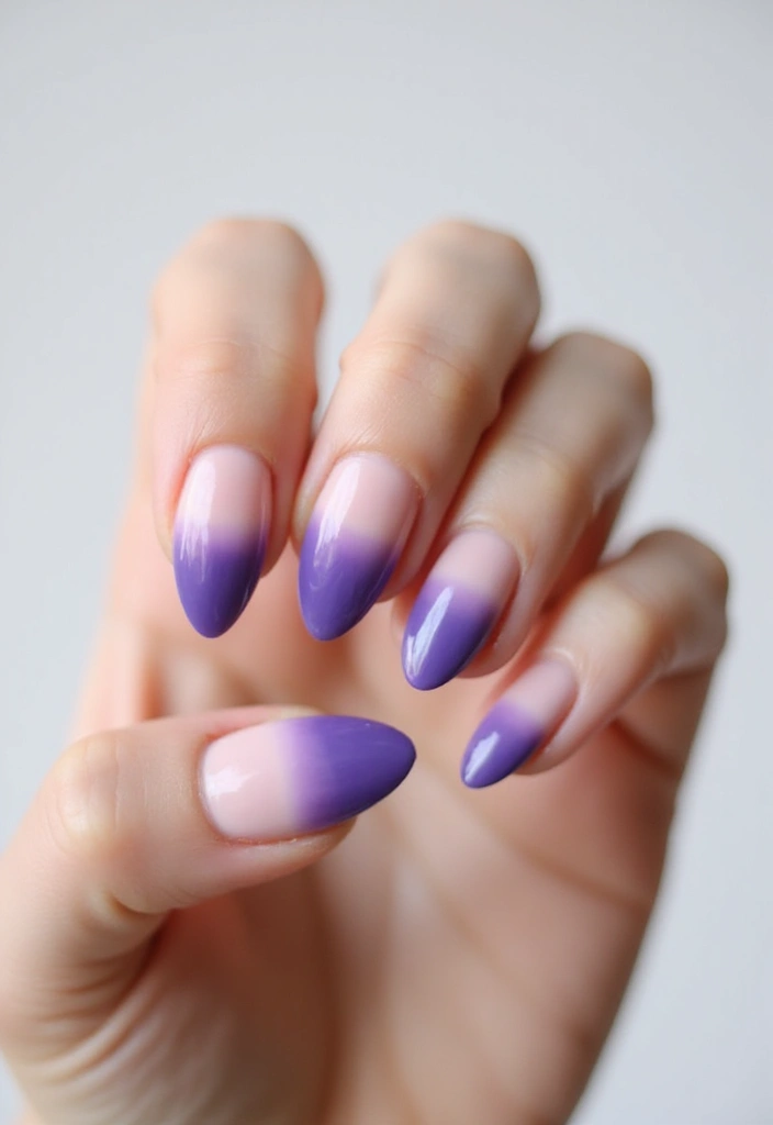 29 Pointed Cat-Eye Manicures for Bold Style - 16. Ombre Fade