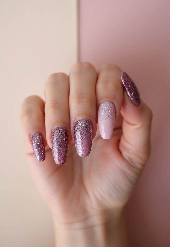 29 Pointed Cat-Eye Manicures for Bold Style - 25. Ombre with Sparkles
