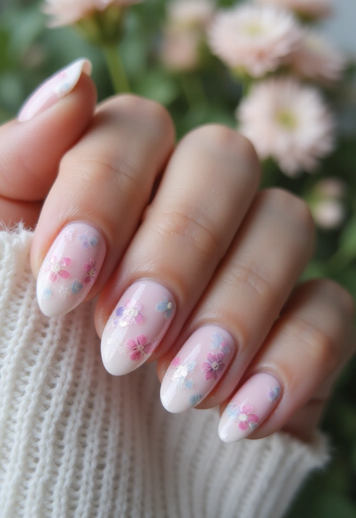 29 Pointed Cat-Eye Manicures for Bold Style - 7. Floral Accents