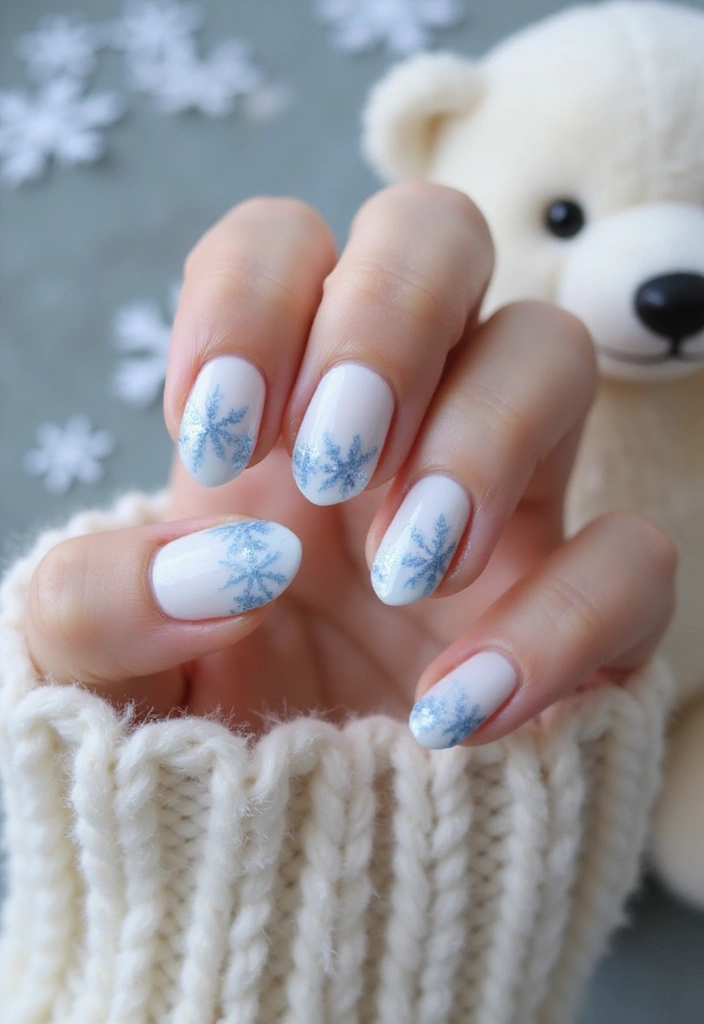 29 Winter Wonderland French Tips to Pin Now - 18. Polar Bear French Tips