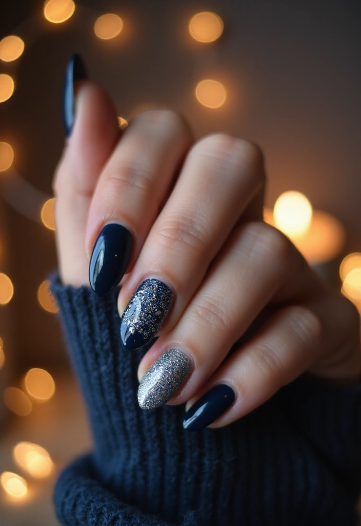 29 Winter Wonderland French Tips to Pin Now - 7. Dark Nights French Tips