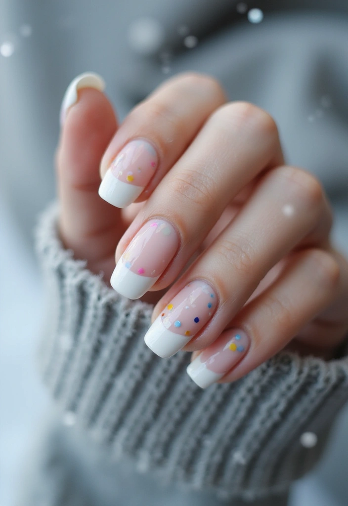 29 Winter Wonderland French Tips to Pin Now - 9. Pastel Winter Wonderland
