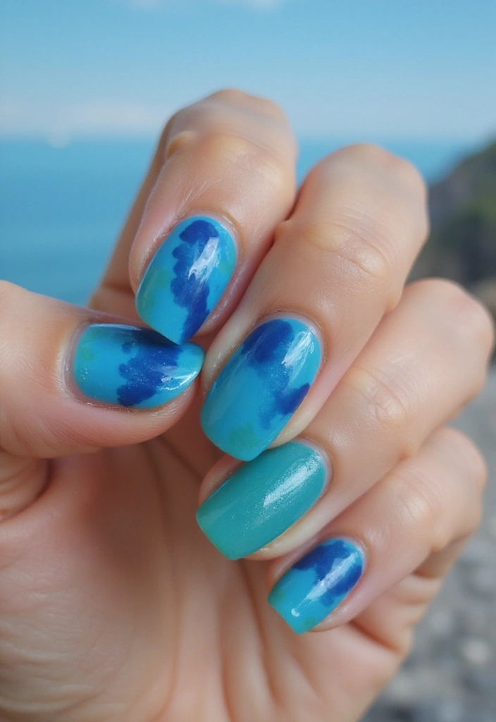 30 At-Home Jelly Nail Ideas Anyone Can DIY - 15. Ocean Wave Jelly
