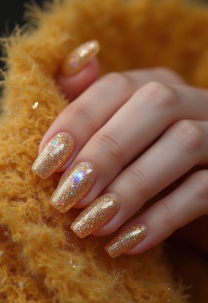 30 At-Home Jelly Nail Ideas Anyone Can DIY - 16. Shimmering Gold Jelly
