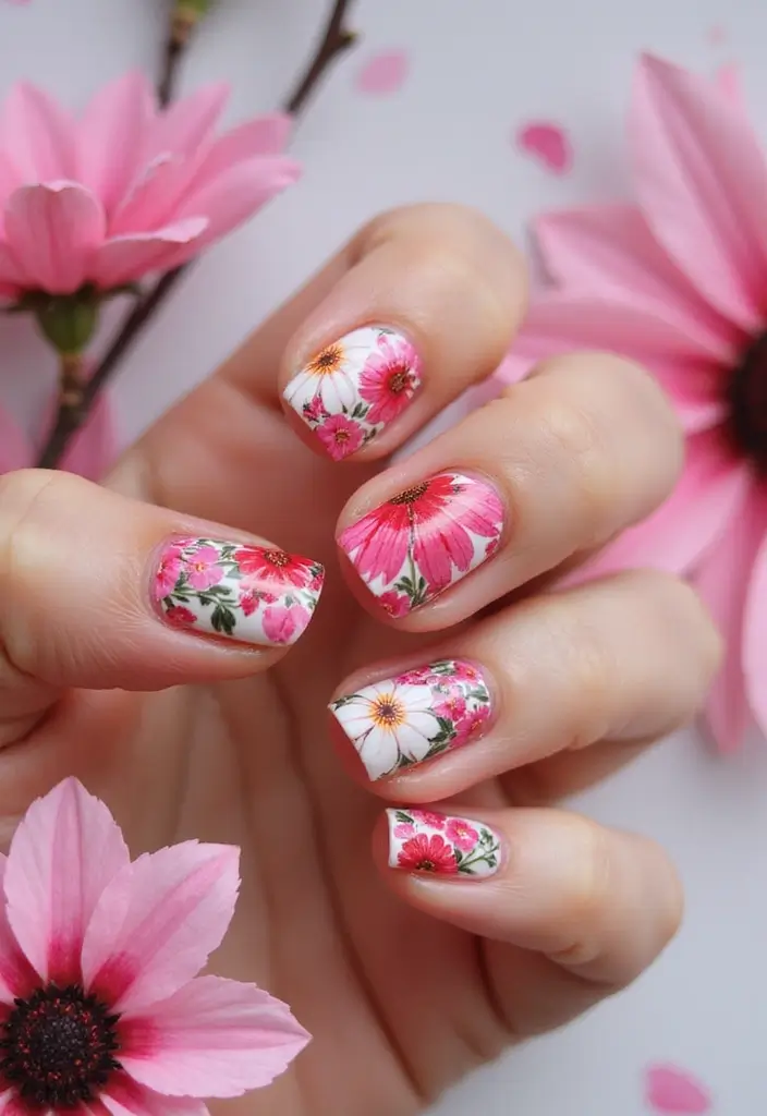 30 At-Home Jelly Nail Ideas Anyone Can DIY - 26. Bold Floral Jelly