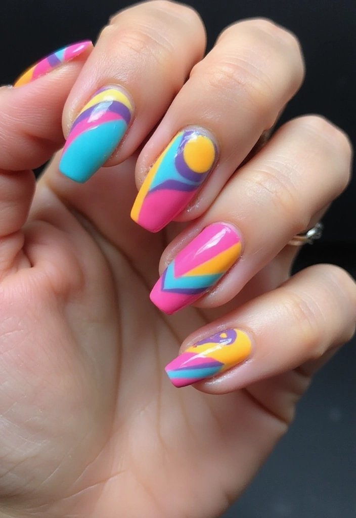30 At-Home Jelly Nail Ideas Anyone Can DIY - 30. Funky Geometric Jelly