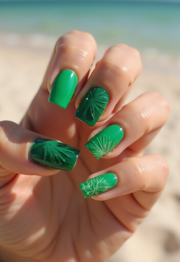 30 At-Home Jelly Nail Ideas Anyone Can DIY - 4. Tropical Green Jelly