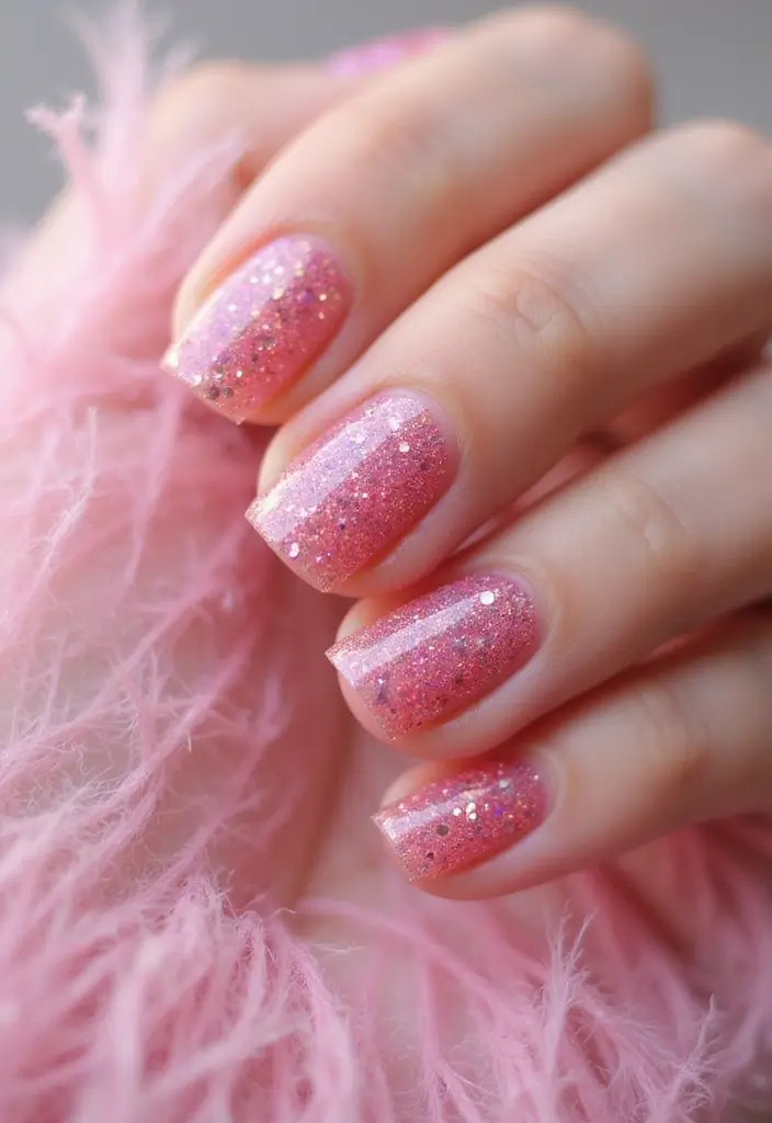 30 At-Home Jelly Nail Ideas Anyone Can DIY - 5. Glittery Pink Jelly