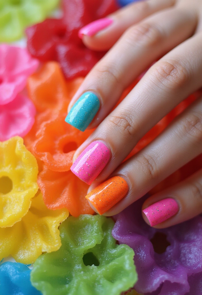 30 At-Home Jelly Nail Ideas Anyone Can DIY - 8. Neon Jelly Pop