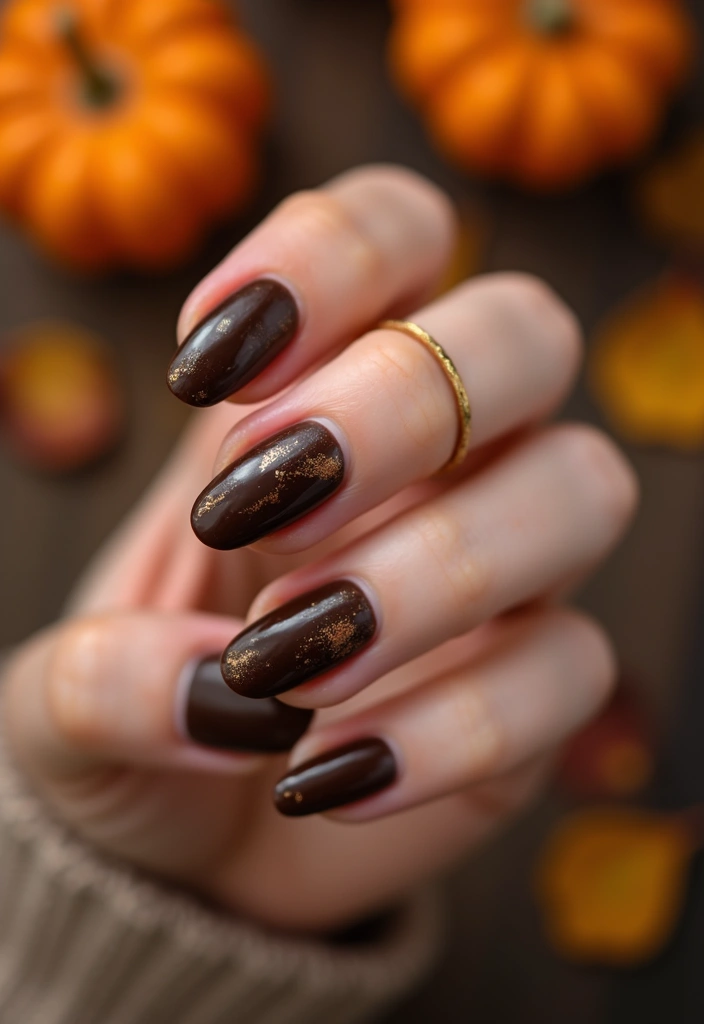 30 Delicious Chocolate Latte Nails for Autumn - 1. Classic Chocolate Brown