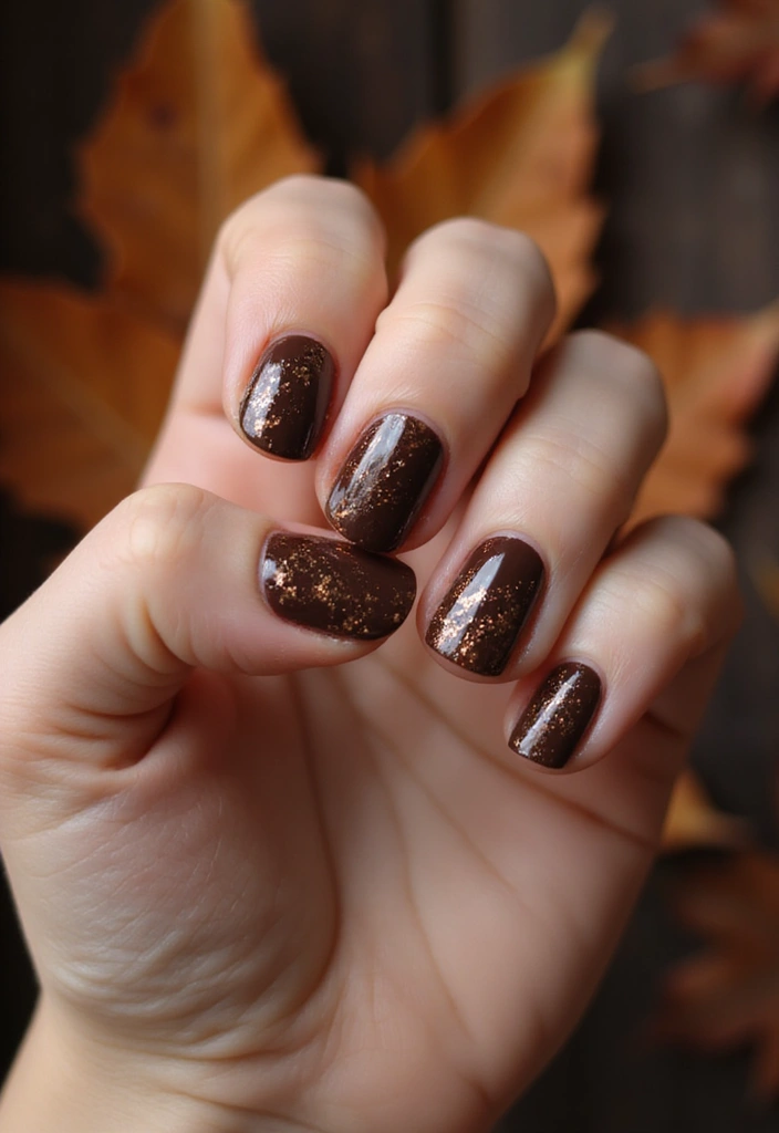 30 Delicious Chocolate Latte Nails for Autumn - 24. Chocolate Latte Metallic Mix