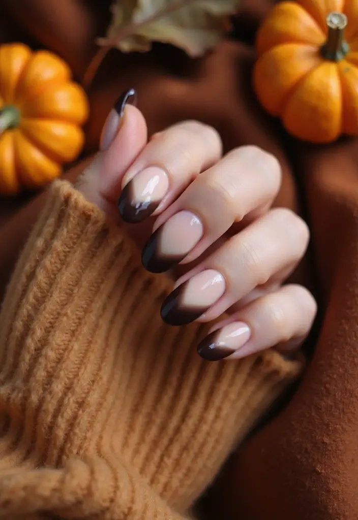 30 Delicious Chocolate Latte Nails for Autumn - 6. Chocolate Ombre