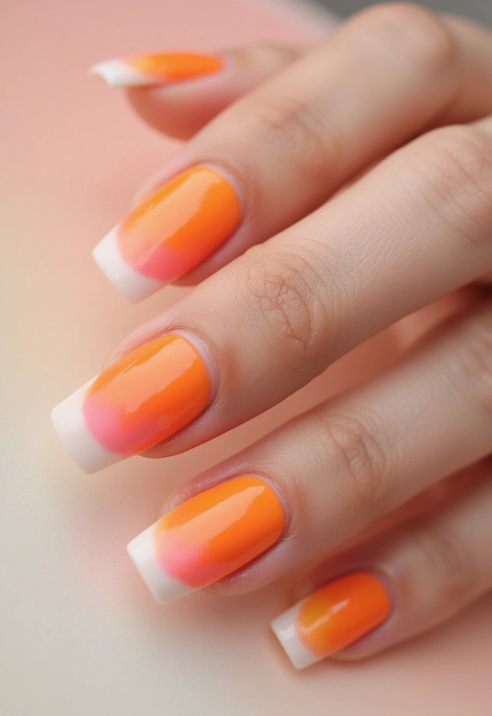30 Sunset Ombre French Tip Ideas You Need This Year - 1. Classic Sunset Ombre French Tips