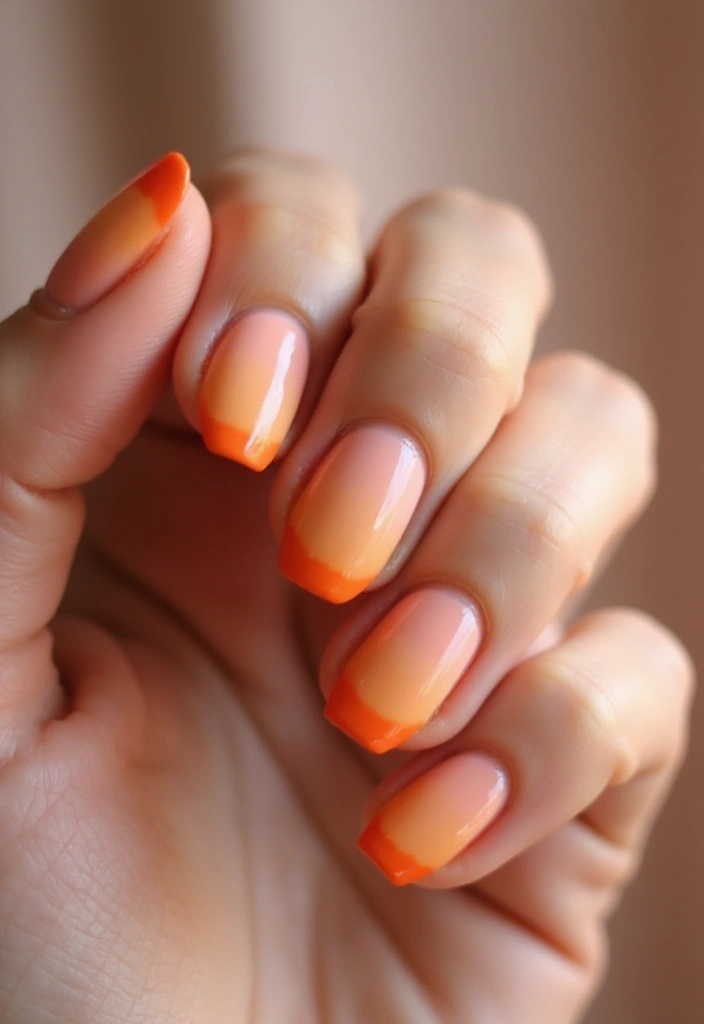 30 Sunset Ombre French Tip Ideas You Need This Year - 14. Sunset Ombre with Negative Space