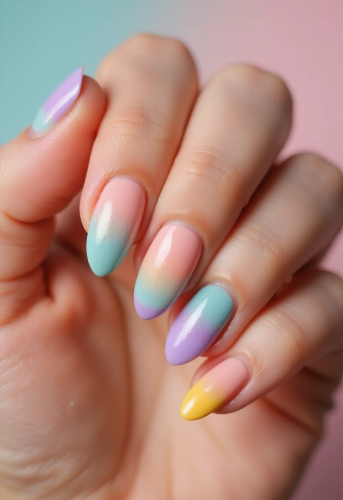 30 Sunset Ombre French Tip Ideas You Need This Year - 30. Sunset Ombre with Multi-Colored Tips