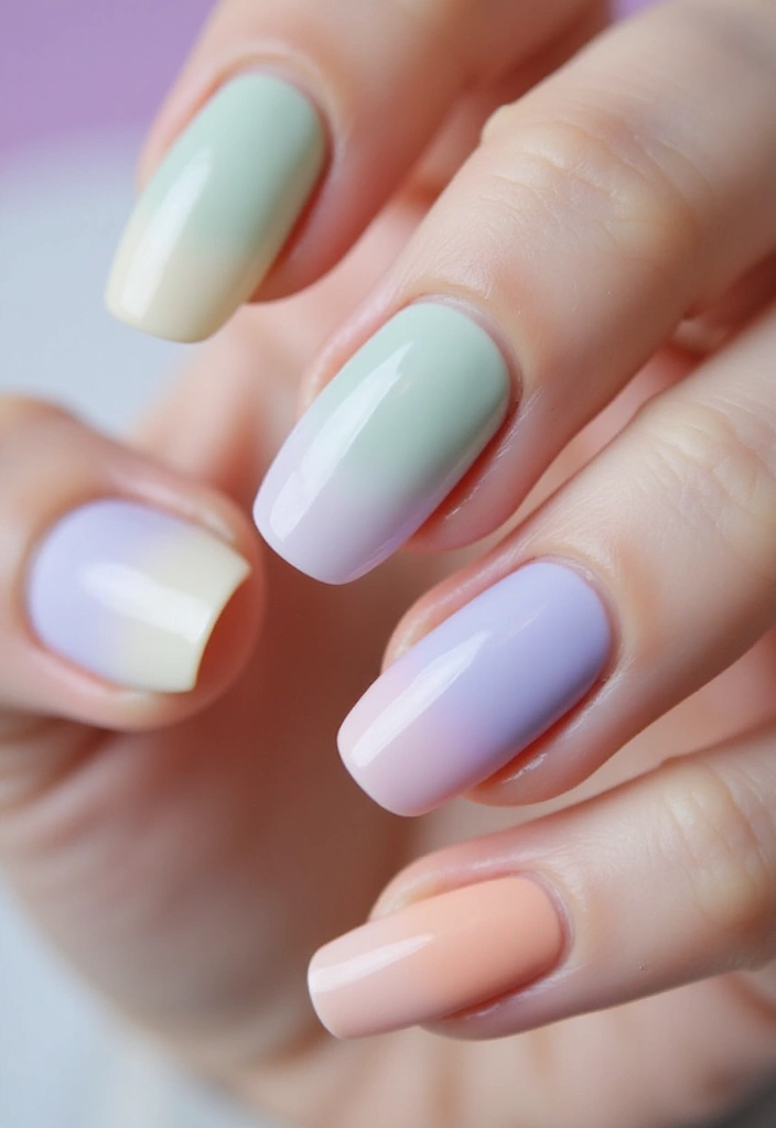 30 Sunset Ombre French Tip Ideas You Need This Year - 4. Pastel Sunset Ombre