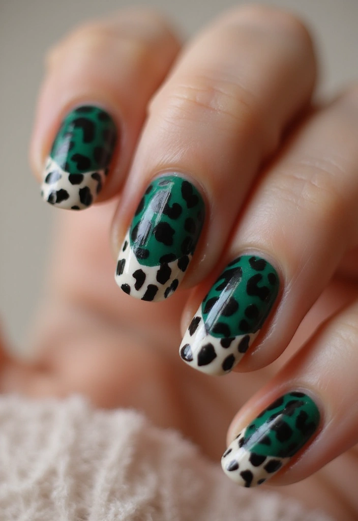 31 Velvet Cat-Eye French Tip Nails for Luxe Vibes - 10. Animal Print Velvet