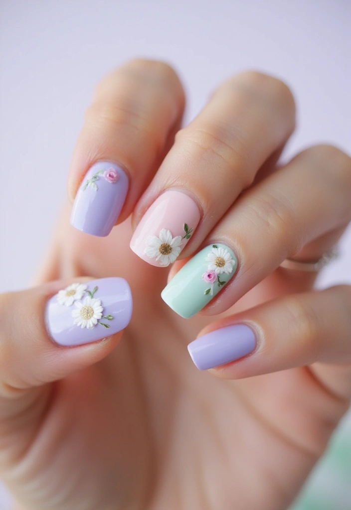 31 Velvet Cat-Eye French Tip Nails for Luxe Vibes - 11. Floral Velvet Accents