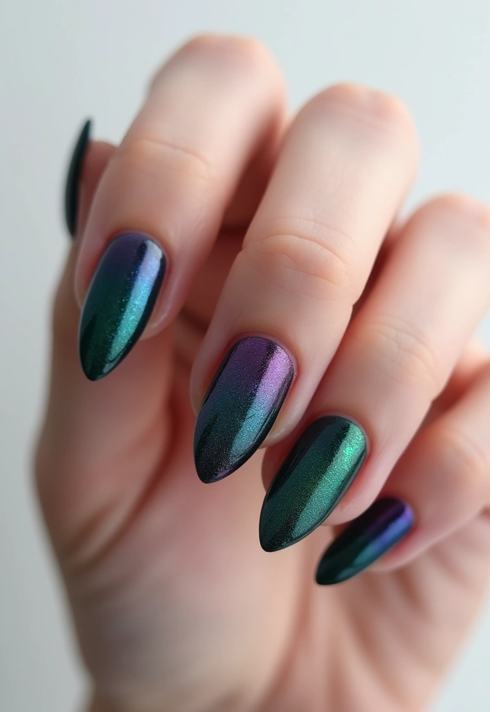 31 Velvet Cat-Eye French Tip Nails for Luxe Vibes - 20. Layered Velvet