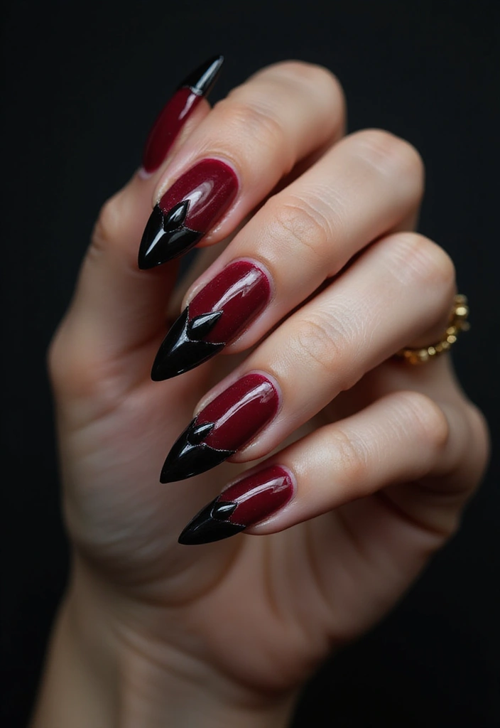 31 Velvet Cat-Eye French Tip Nails for Luxe Vibes - 24. Edgy Spike Tips