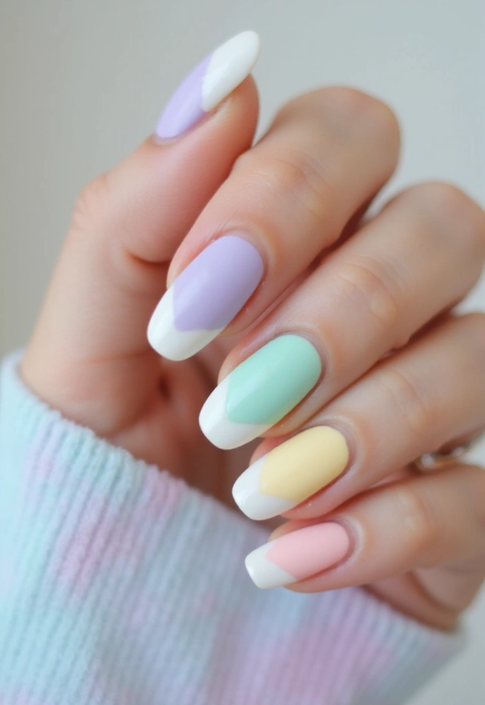 31 Velvet Cat-Eye French Tip Nails for Luxe Vibes - 4. Pastel Velvet Dreams