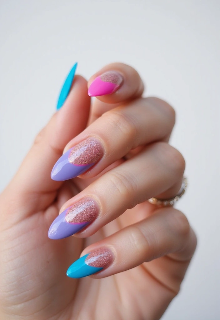 31 Velvet Cat-Eye French Tip Nails for Luxe Vibes - 5. Bold and Bright
