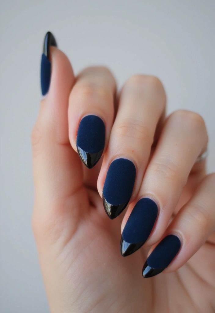 31 Velvet Cat-Eye French Tip Nails for Luxe Vibes - 8. Minimalist Velvet