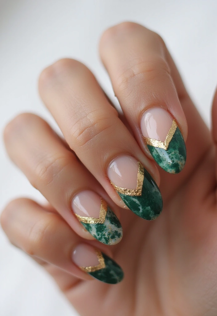 31 Velvet Cat-Eye French Tip Nails for Luxe Vibes - 9. Marble Velvet Tips