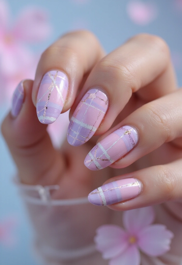 32 Creative Plaid French Tip Looks for Fall - 28. Fantasy Plaid