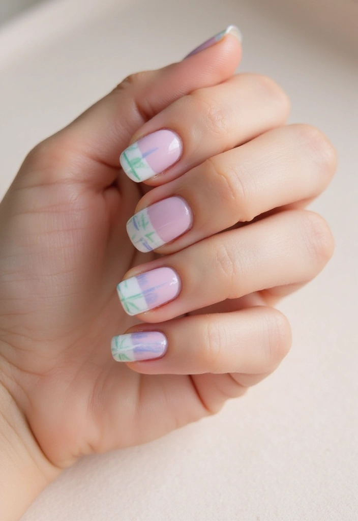 32 Creative Plaid French Tip Looks for Fall - 6. Soft Pastel Plaid