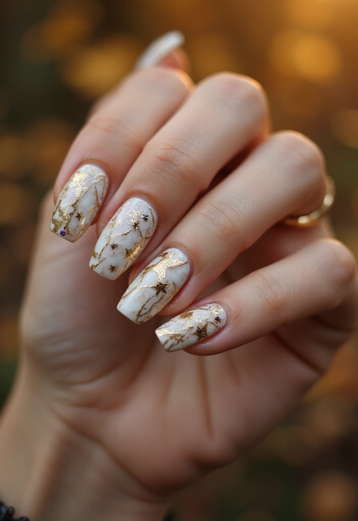 32 Magical Marble Designs for a Harvest Moon Look - 10. Harvest Moon Glow