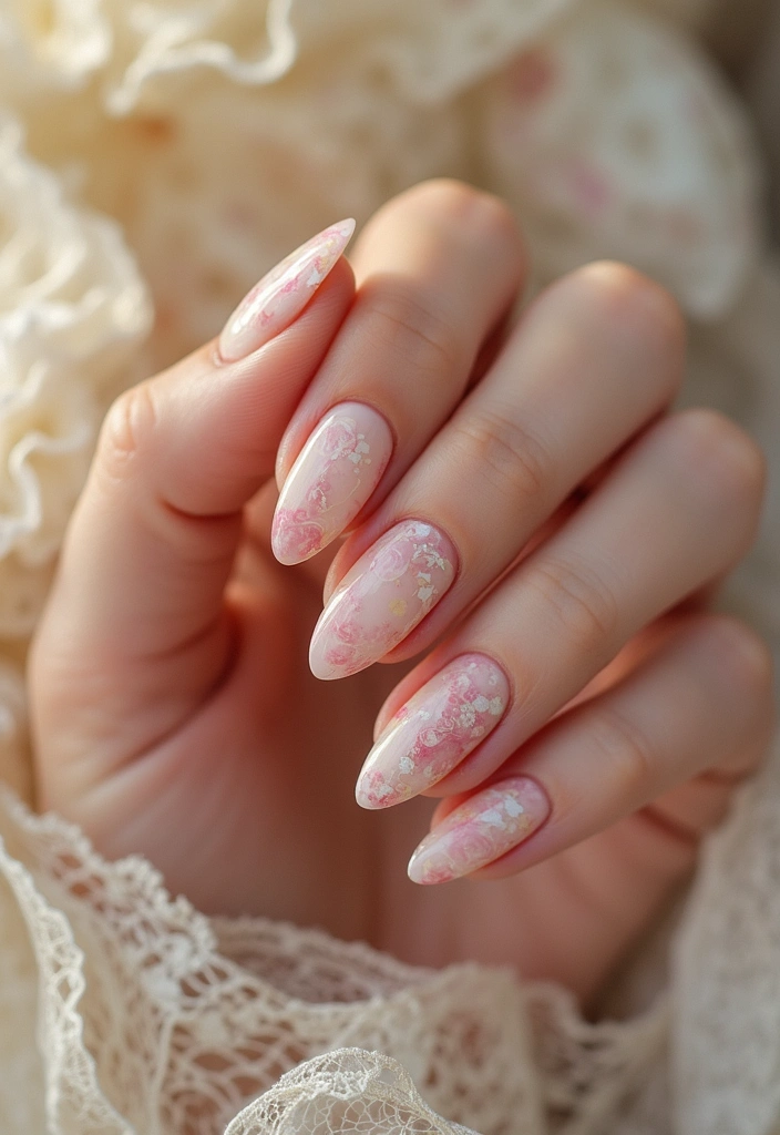 32 Magical Marble Designs for a Harvest Moon Look - 16. Vintage Rose Marble