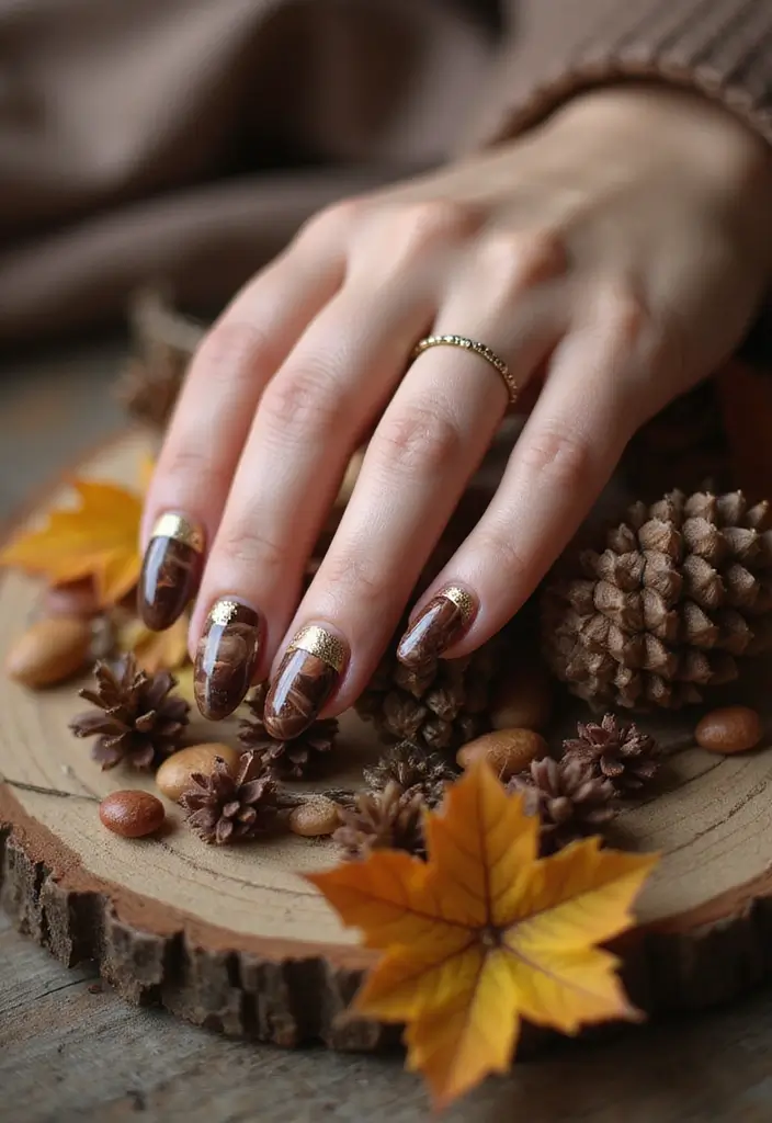 32 Magical Marble Designs for a Harvest Moon Look - 22. Rustic Woodgrain