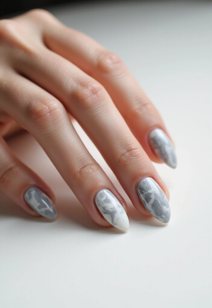 32 Magical Marble Designs for a Harvest Moon Look - 24. Ethereal Gray