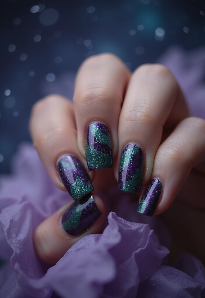 32 Magical Marble Designs for a Harvest Moon Look - 31. Aurora Borealis