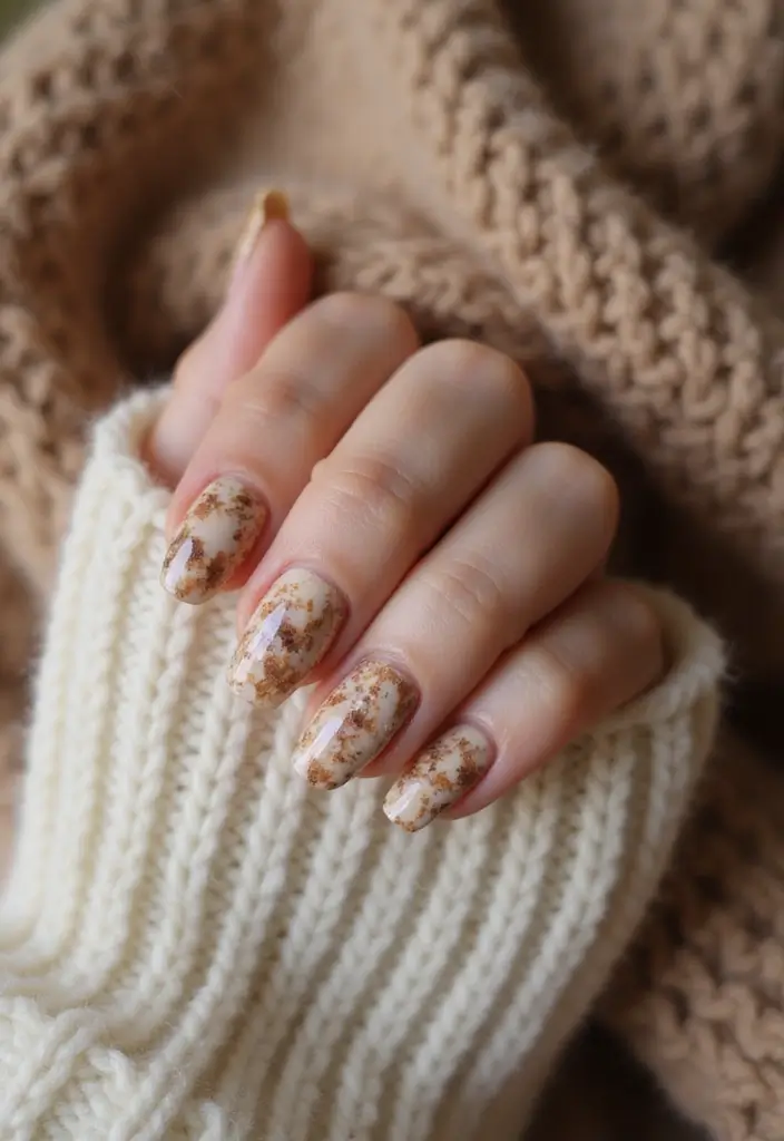 32 Magical Marble Designs for a Harvest Moon Look - 32. The Cozy Sweater